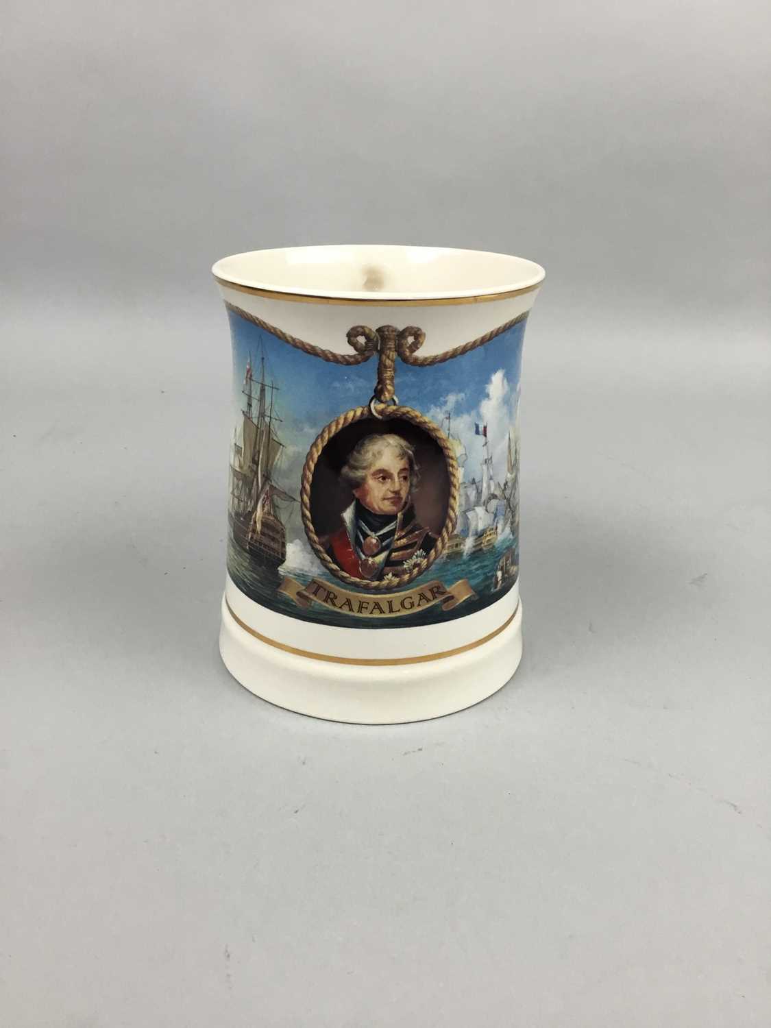 Lot 189 - A ROYAL DOULTON 'DAMBUSTERS' TANKARD ALONG WITH NINE OTHERS