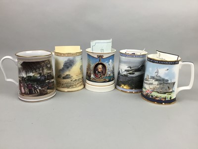Lot 189 - A ROYAL DOULTON 'DAMBUSTERS' TANKARD ALONG WITH NINE OTHERS