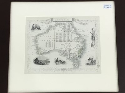 Lot 281 - A MAP OF AUSTRALIA AND VARIOUS PRINTS