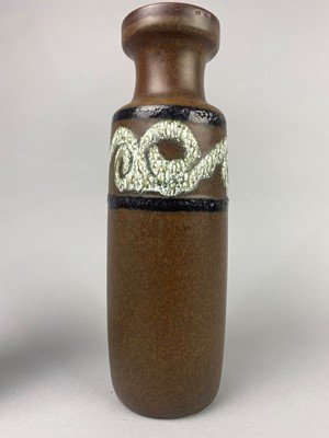 Lot 261 - A 20TH CENTURY WEST GERMAN VASE AND OTHER VASES