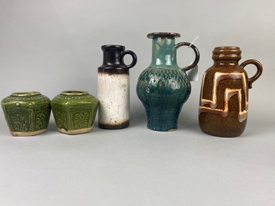 Lot 261 - A 20TH CENTURY WEST GERMAN VASE AND OTHER VASES