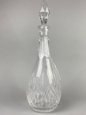 Lot 263 - A CRYSTAL DECANTER AND OTHER CRYSTAL AND GLASS WARE