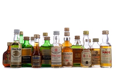 Lot 220 - 26 ASSORTED MINIATURES - INCLUDING WHISKIES, COGNAC AND LIQUEURS