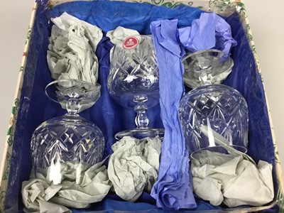 Lot 249 - A LOT OF BOXED EDINBURGH CRYSTAL AND OTHER GLASSES