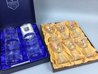 Lot 249 - A LOT OF BOXED EDINBURGH CRYSTAL AND OTHER GLASSES