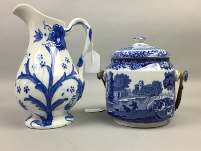 Lot 296 - A COPELAND SPODE BLUE AND WHITE CHEESE DISH AND OTHER BLUE AND WHITE CERAMICS