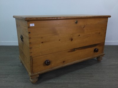 Lot 294 - A VICTORIAN PINE BLANKET CHEST