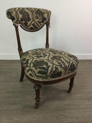 Lot 301 - A LATE VICTORIAN GOSSIP CHAIR AND AN ARMCHAIR