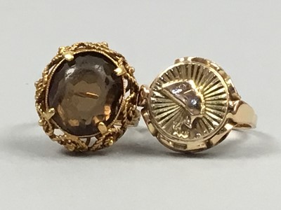 Lot 162 - TWO EGYPTIAN GOLD DRESS RINGS