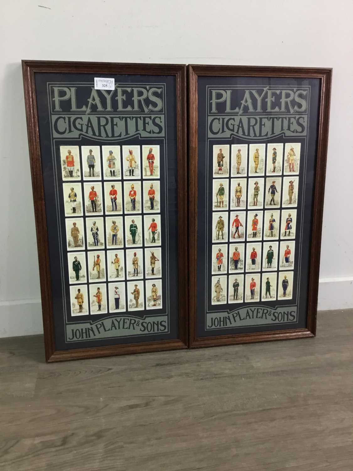 Lot 325 - SIX FRAMED CIGARETTE CARD DISPLAYS
