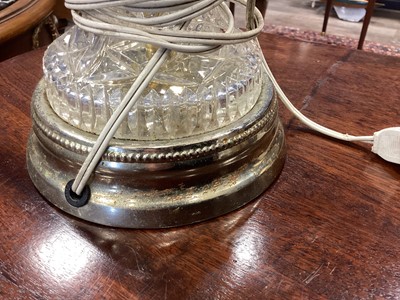 Lot 729 - A PAIR OF LEAD CRYSTAL TABLE LAMPS