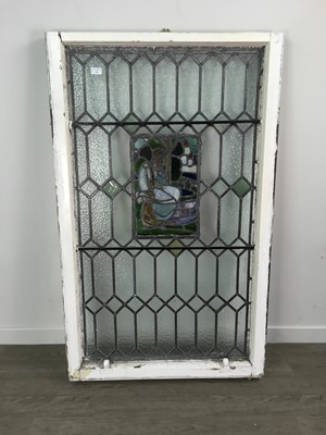 Lot 336 - A 20TH CENTURY LEADED GLASS WINDOW