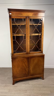 Lot 232 - A MAHOGANY CABINET BOOKCASE