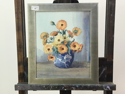Lot 130 - A LOT OF TWO FLORAL WATERCOLOURS