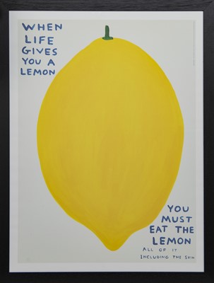 Lot 211 - WHEN LIFE GIVES YOU A LEMON, A LITHOGRAPH BY DAVID SHRIGLEY