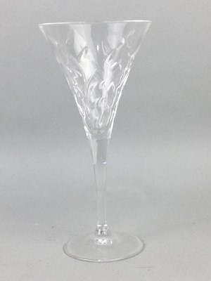 Lot 342 - A SET OF SIX STEMMED GLASSES AND OTHER CRYSTAL AND GLASS WARE