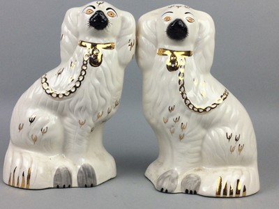 Lot 343 - A 20TH CENTURY PAIR OF WALLY DOGS AND OTHER CERAMICS