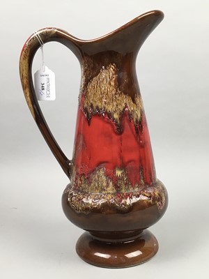 Lot 348 - A CONTEMPORARY CERAMIC VASE ALONG WITH OTHER JUGS AND VASES