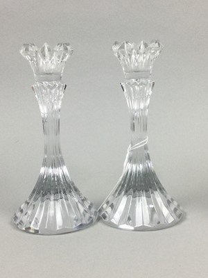 Lot 353 - A PAIR OF CRYSTAL CANDLESTICKS AND OTHER CRYSTAL WARE