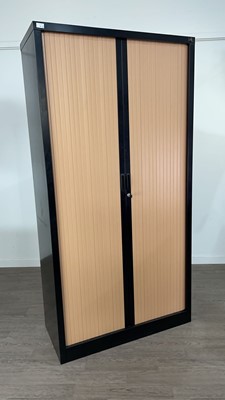 Lot 386 - A LOT OF THREE MODERN STORAGE CABINETS AND A SMALLER CABINET