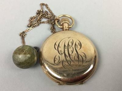 Lot 365 - A DURACY GOLD PLATED FULL HUNTER POCKET WATCH