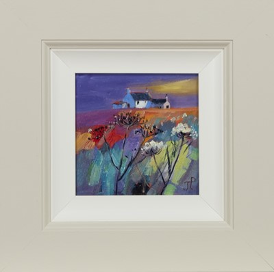 Lot 87 - COTTAGE SKIES, AN OIL BY JEANNE PEACH