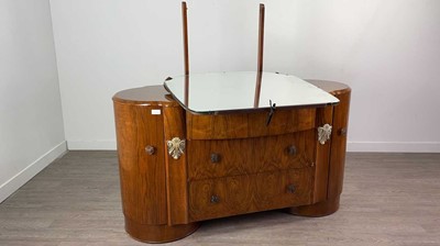 Lot 399 - A 20TH CENTURY WALNUT DRESSING CHEST