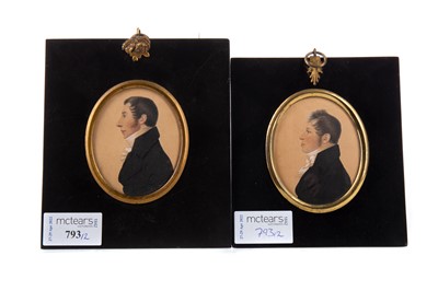 Lot 432 - TWO GEORGE III WATERCOLOUR PORTRAIT MINIATURES