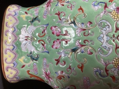 Lot 1142 - A CHINESE POLYCHROME VASE
