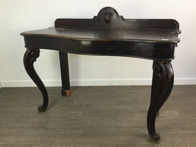 Lot 216 - A VICTORIAN STAINED CONSOLE TABLE