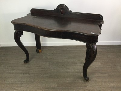 Lot 216 - A VICTORIAN STAINED CONSOLE TABLE