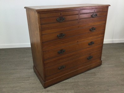 Lot 212 - A LATE VICTORIAN CHEST OF DRAWERS