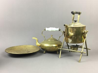 Lot 227 - A PAIR OF BRASS TABLE LAMPS AND OTHER BRASS WARE
