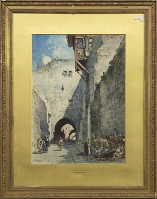 Lot 304 - A STREET IN JERUSALEM, A WATERCOLOUR BY NARCISSE BERCHÉRE