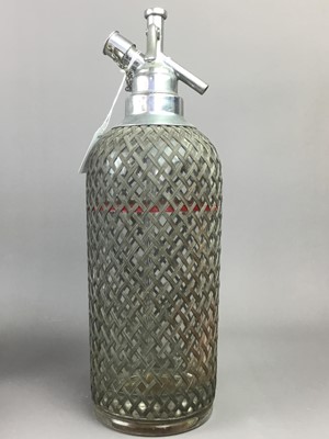 Lot 233 - A VINTAGE SODA SYPHON AND SILVER PLATED ITEMS