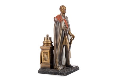 Lot 742 - A PAINTED SPELTER TABLE LIGHTER