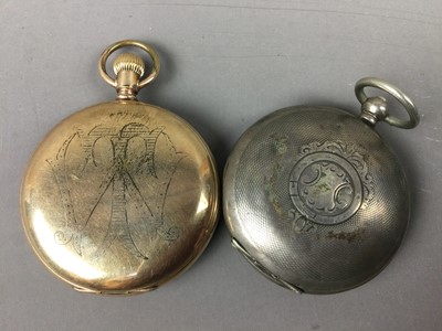 Lot 56 - A VICTORIAN SILVER CASED POCKET WATCH AND AN ELGIN POCKET WATCH