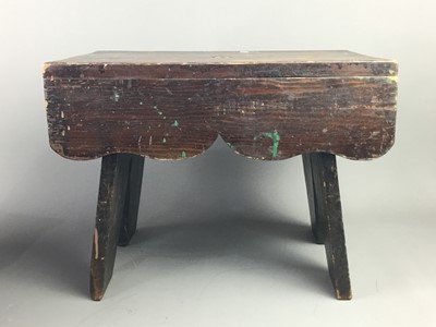 Lot 71 - A STAINED WOOD STOOL AND FOUR CASKETS