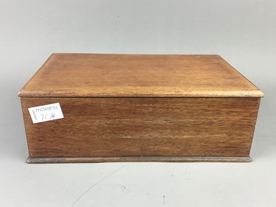 Lot 71 - A STAINED WOOD STOOL AND FOUR CASKETS