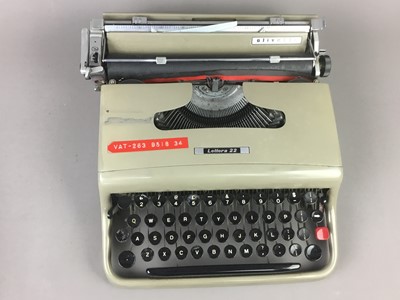 Lot 72 - A VINTAGE OLIVETTI LETTERA 22 PORTABLE TYPEWRITER AND ANOTHER