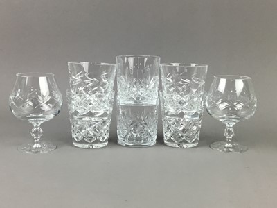 Lot 96 - A SET OF SIX EDINBURGH CRYSTAL LIQUEUR GLASSES AND OTHER GLASSES
