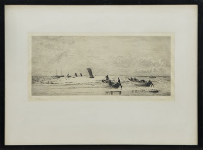 Lot 301 - RETURN OF THE FISHERS, AN ETCHING BY WILLIAM WYLLIE