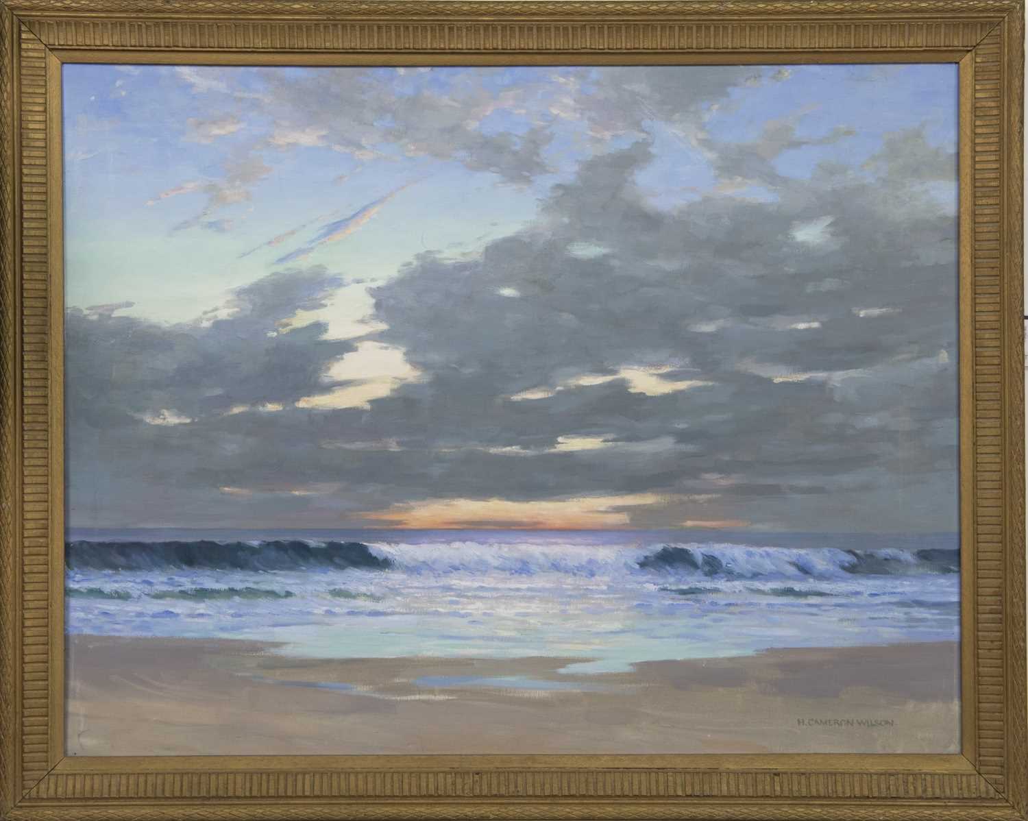 Lot 289 - THE GOING DOWN OF THE SUN, AN OIL BY HUGH CAMERON WILSON