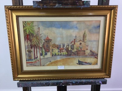 Lot 183 - A HARBOUR SCENE AND  TWO OTHER PICTURES