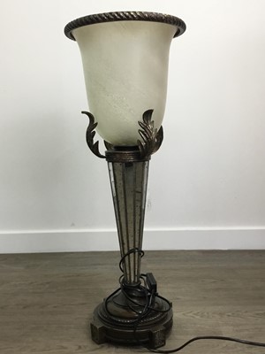 Lot 107 - A PAIR OF UPLIGHTER TABLE LAMPS