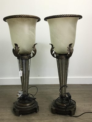Lot 107 - A PAIR OF UPLIGHTER TABLE LAMPS