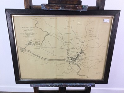 Lot 258 - A FRAMED MAP OF GLASGOW