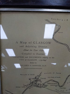 Lot 258 - A FRAMED MAP OF GLASGOW