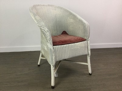 Lot 248 - A LLOYD LOOM ARMCHAIR AND TWO OTHER SIMILAR CHAIRS