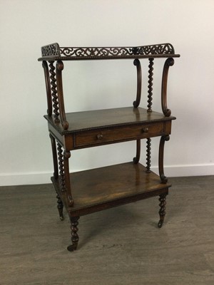 Lot 752 - A VICTORIAN ROSEWOOD WHATNOT